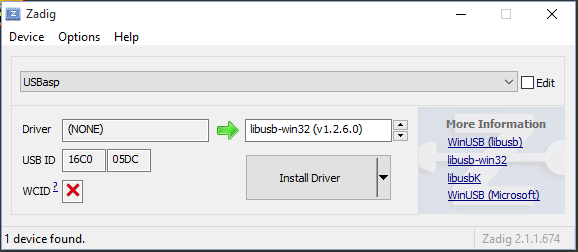 Install libusb driver windows 10